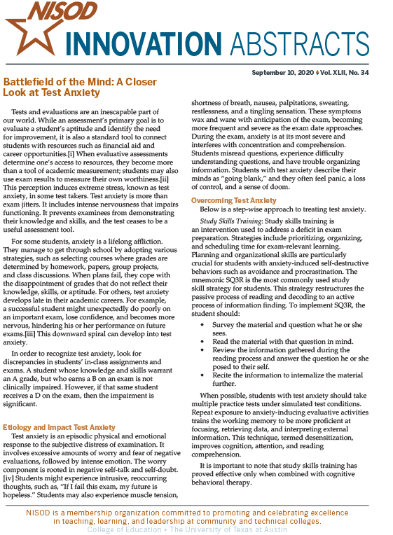 IA Image NISOD - Innovation Abstracts