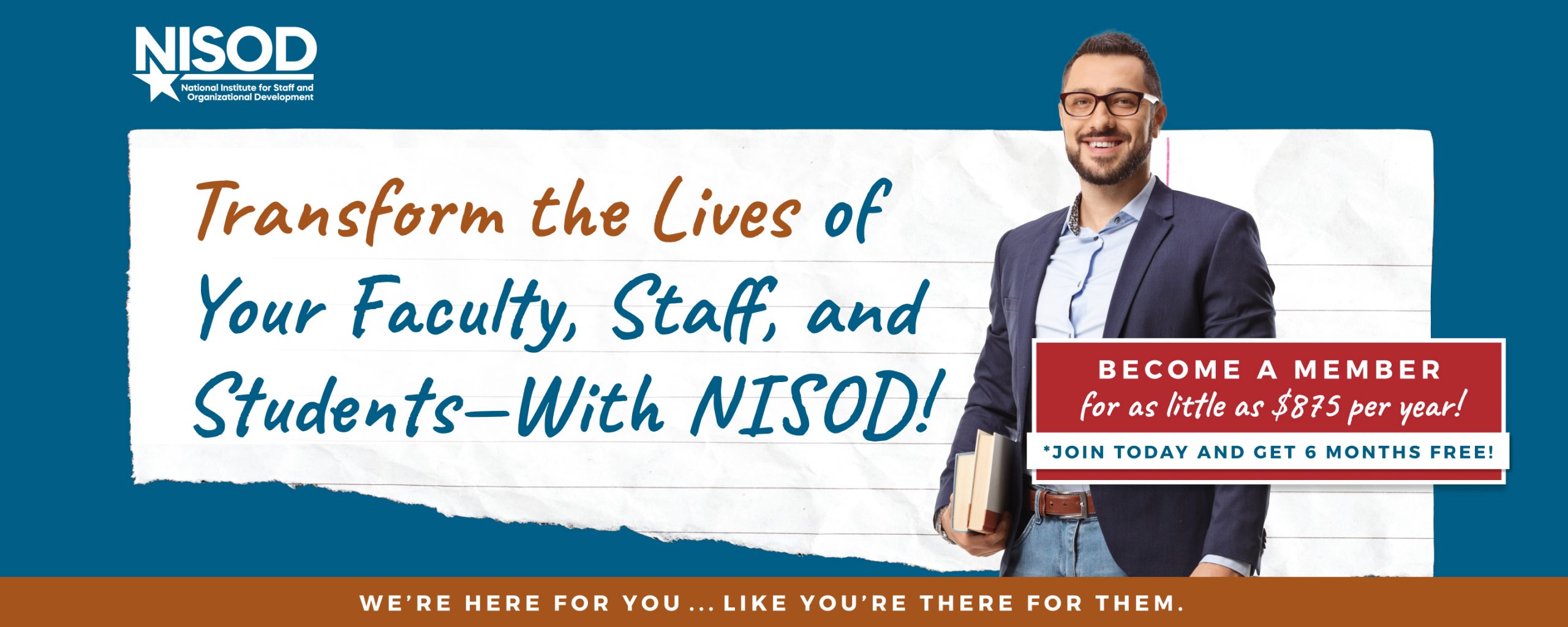Top banner image with the NISOD membership campaign tagline.