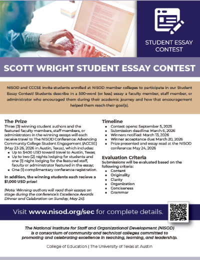Preview image of the Student Essay flyer.